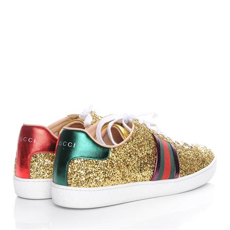 gucci sneakers glitter gold|Gucci ace sneakers on sale.